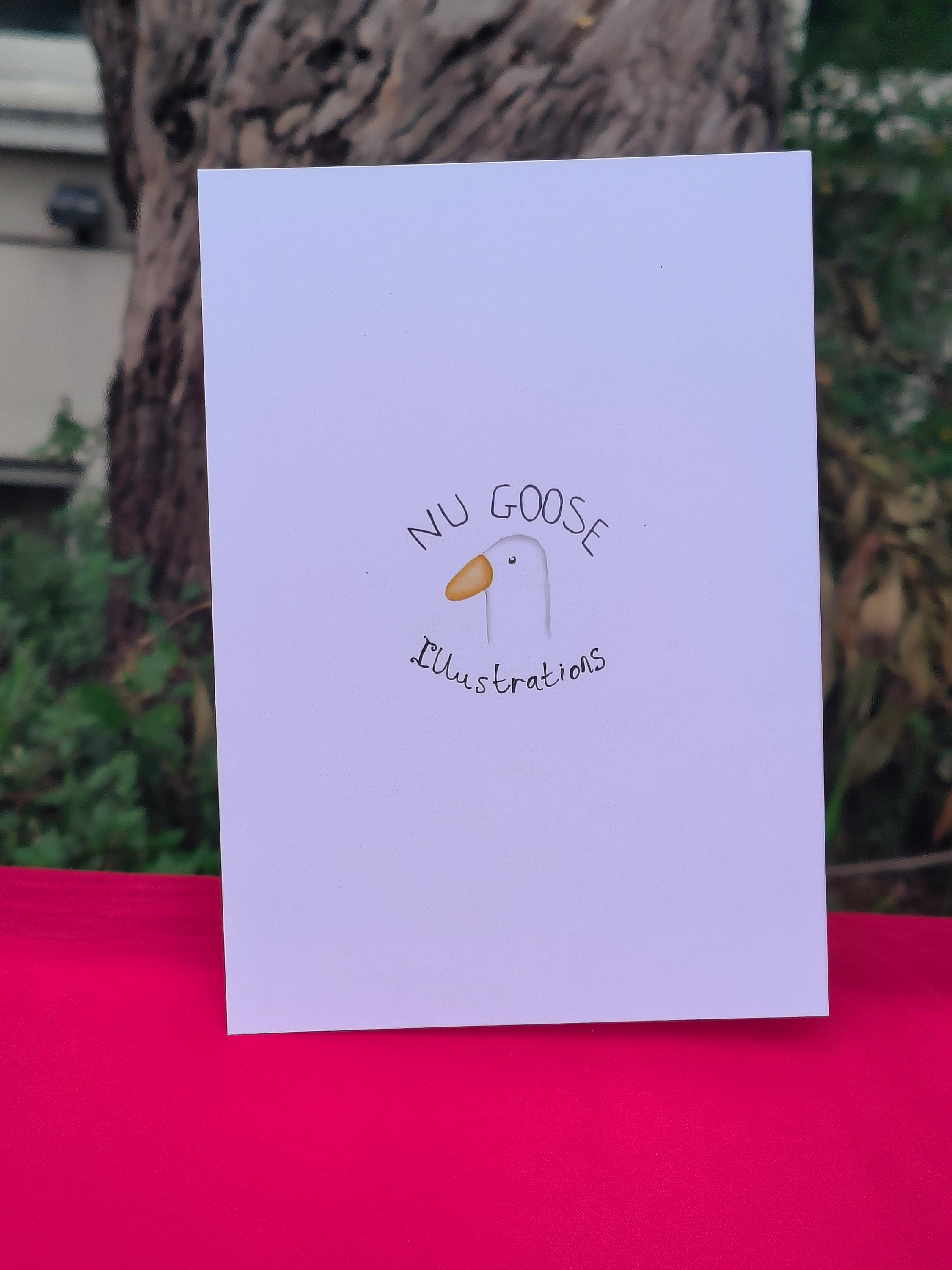 Goth Goose Greeting Card – “Never Too Goth to Be a Silly Goose”